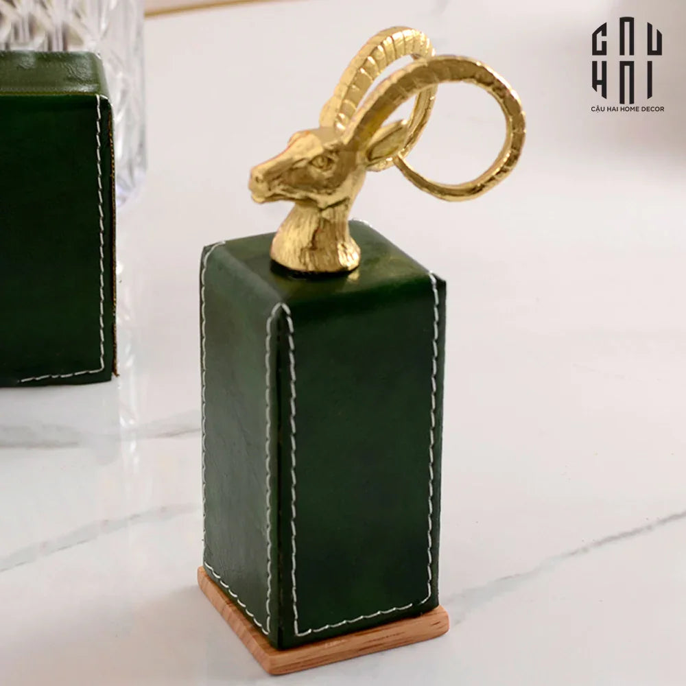 Maison Couture - Lọ Tăm Lux Leather Oakwood - The Inner Charm 6x16-HŨ TRANG TRÍ-Đối tác tại Trung Quốc theo từng đơn đặt hàng-CẬU HAI HOME DECOR