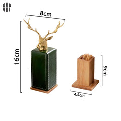 Maison Couture - Lọ Tăm Oakwood Lux Leather - Vert Alley-CẬU HAI HOME DECOR