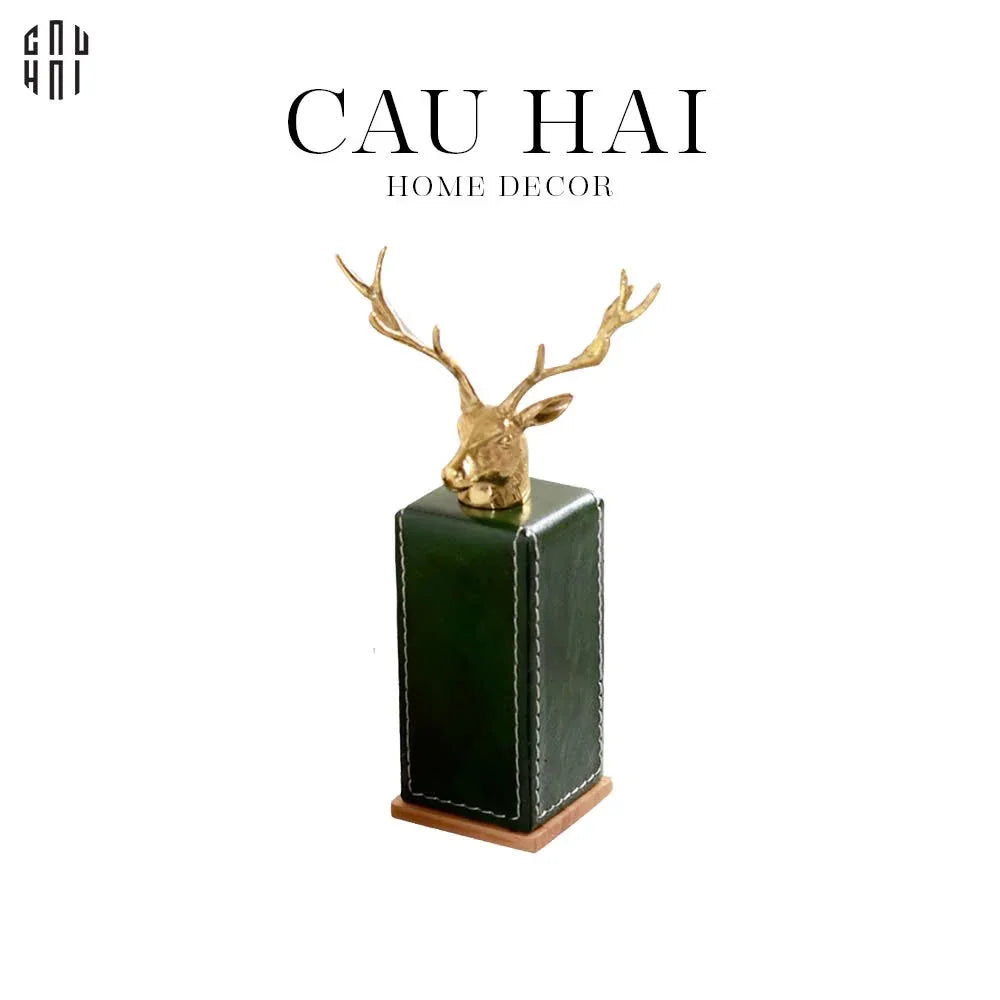 Maison Couture - Lọ Tăm Oakwood Lux Leather - Vert Alley-CẬU HAI HOME DECOR