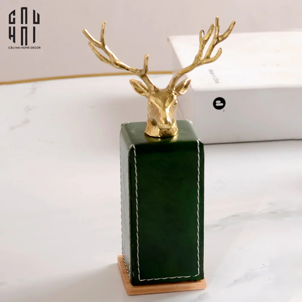 Maison Couture - Lọ Tăm Oakwood Lux Leather - Vert Alley-HŨ TRANG TRÍ-Đối tác tại Trung Quốc theo từng đơn đặt hàng-CẬU HAI HOME DECOR