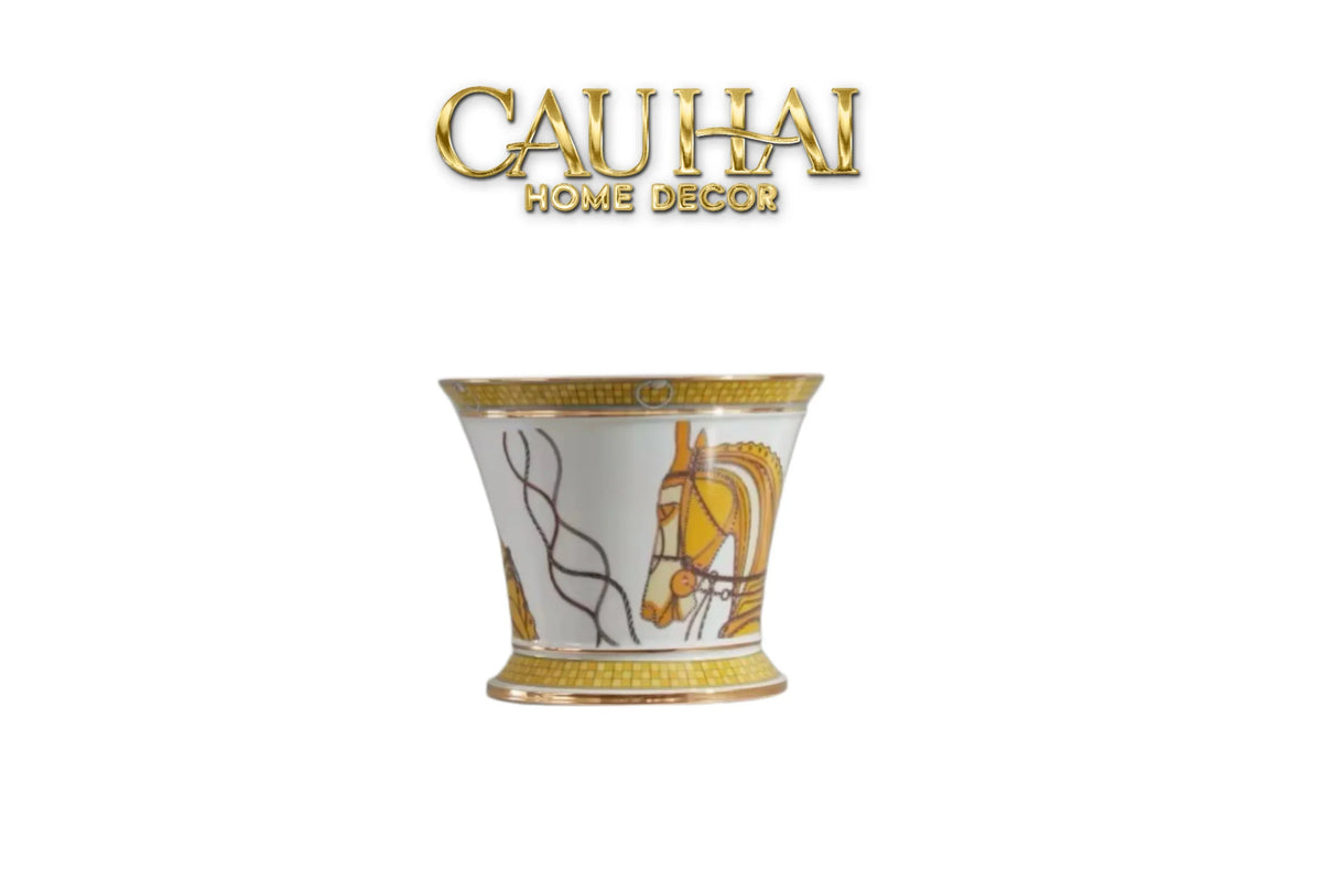 Maison Couture - Set 2 Bình Hoa Chiến Mã Hoàng Gia Équestre Cheval Royal - Spéciale Porcelain Vase. H22 H26 xD15-BÌNH HOA-CẬU HAI HOME DECOR-CẬU HAI HOME DECOR