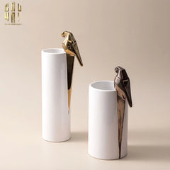 Maison Couture - Set 2 Bình Hoa Gốm Sứ Vẹt Mào Lumière Origami Parrot Vase.-CẬU HAI HOME DECOR