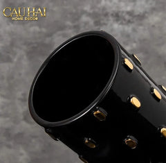Maison Couture - Set 2 Bình Lọ Impériale Bastion Armory Noir-Gold Vessel-BÌNH HOA-CẬU HAI HOME DECOR