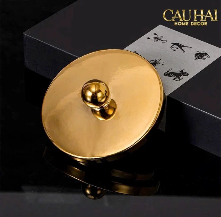 Maison Couture - Set 2 Bình Lọ Impériale Bastion Armory Noir-Gold Vessel-BÌNH HOA-CẬU HAI HOME DECOR