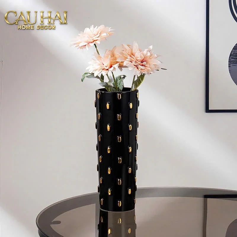 Maison Couture - Set 2 Bình Lọ Impériale Bastion Armory Noir-Gold Vessel-BÌNH HOA-CẬU HAI HOME DECOR