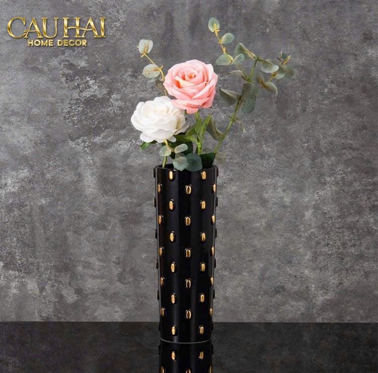 Maison Couture - Set 2 Bình Lọ Impériale Bastion Armory Noir-Gold Vessel-BÌNH HOA-CẬU HAI HOME DECOR