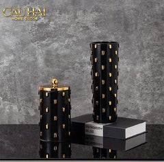 Maison Couture - Set 2 Bình Lọ Impériale Bastion Armory Noir-Gold Vessel-BÌNH HOA-CẬU HAI HOME DECOR