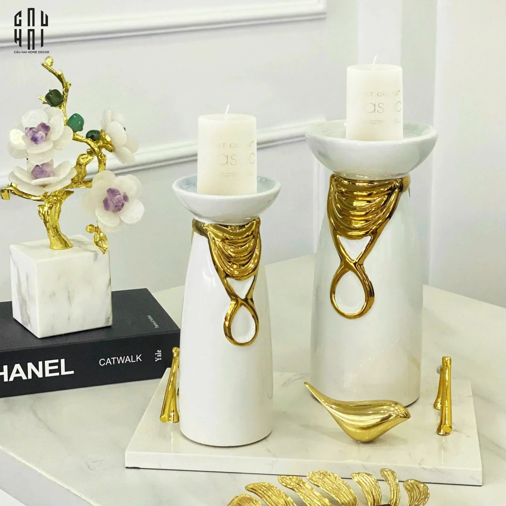 Maison Couture – Set 2 Đế Nến Golden Infinity Loop Candle Stand-NẾN TRANG TRÍ-CẬU HAI HOME DECOR