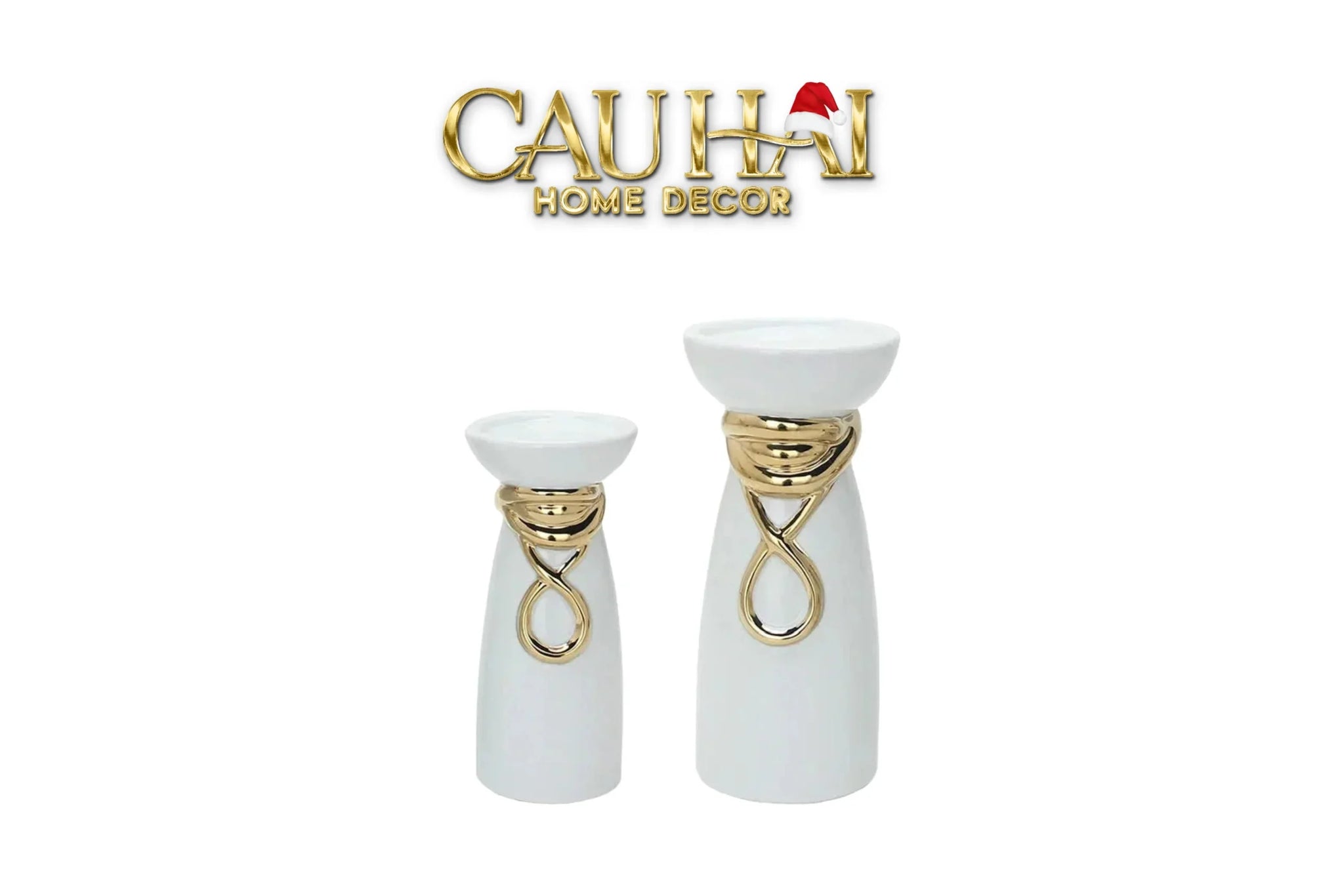 Maison Couture – Set 2 Đế Nến Golden Infinity Loop Candle Stand-NẾN TRANG TRÍ-CẬU HAI HOME DECOR