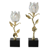 Maison Couture - Set 2 Đế Nến Hoa Hồng Pha Lê Cristalleries Rosé 10x26/30 - CẬU HAI HOME DECOR
