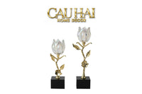 Maison Couture - Set 2 Đế Nến Hoa Hồng Pha Lê Cristalleries Rosé Candle Holders 10x26/30-ĐÈN TRANG TRÍ-CẬU HAI HOME DECOR