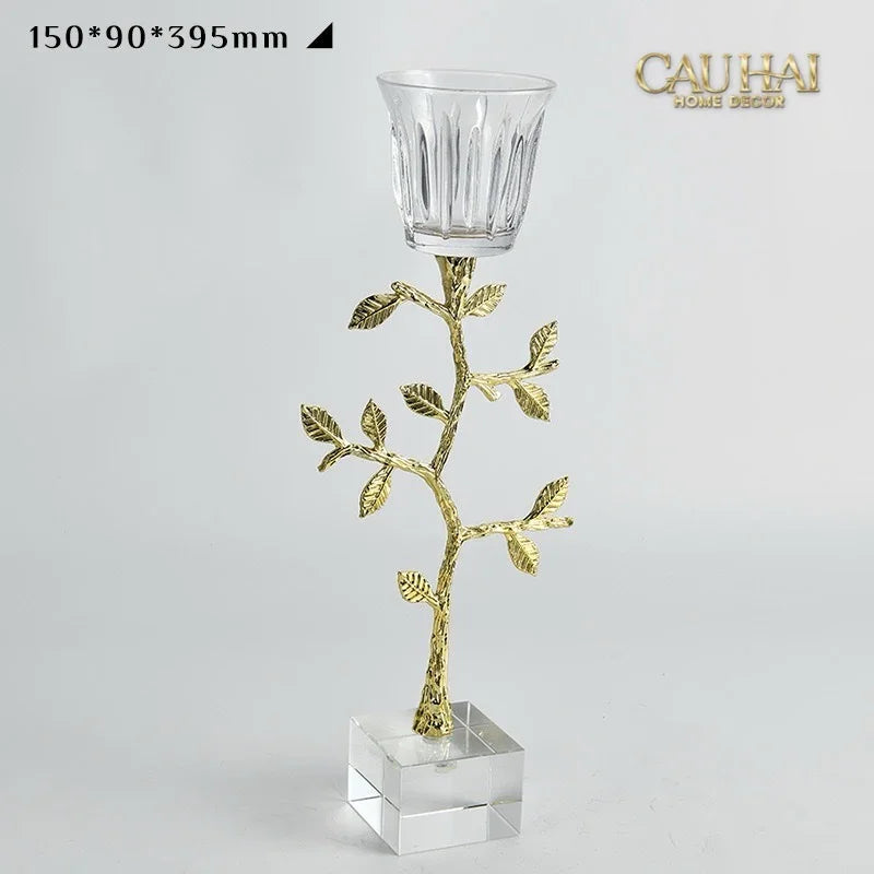 Maison Couture - Set 2 Đế Nến Pha Lê Aurum Branche Spéciale Édition H33/40-CẬU HAI HOME DECOR