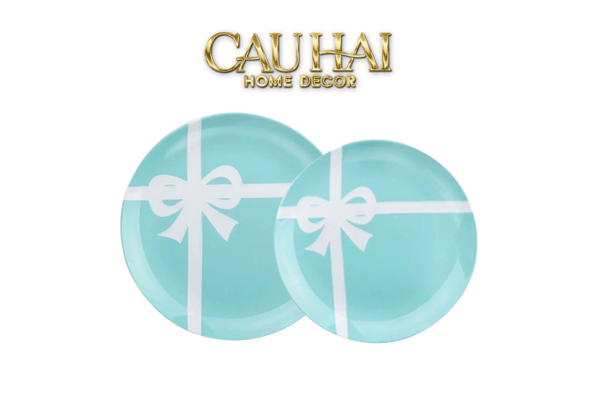 Maison Couture - Set 2 Đĩa Tiệc Trà Élégance Turquoise Ribbon-SET BÌNH TRÀ-CẬU HAI HOME DECOR