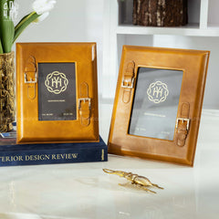 Maison Couture - Set 2 Khung Ảnh Da Bê Signature Burnt-O Lux Leather Belt 6" 7"-KHUNG ẢNH-CẬU HAI HOME DECOR