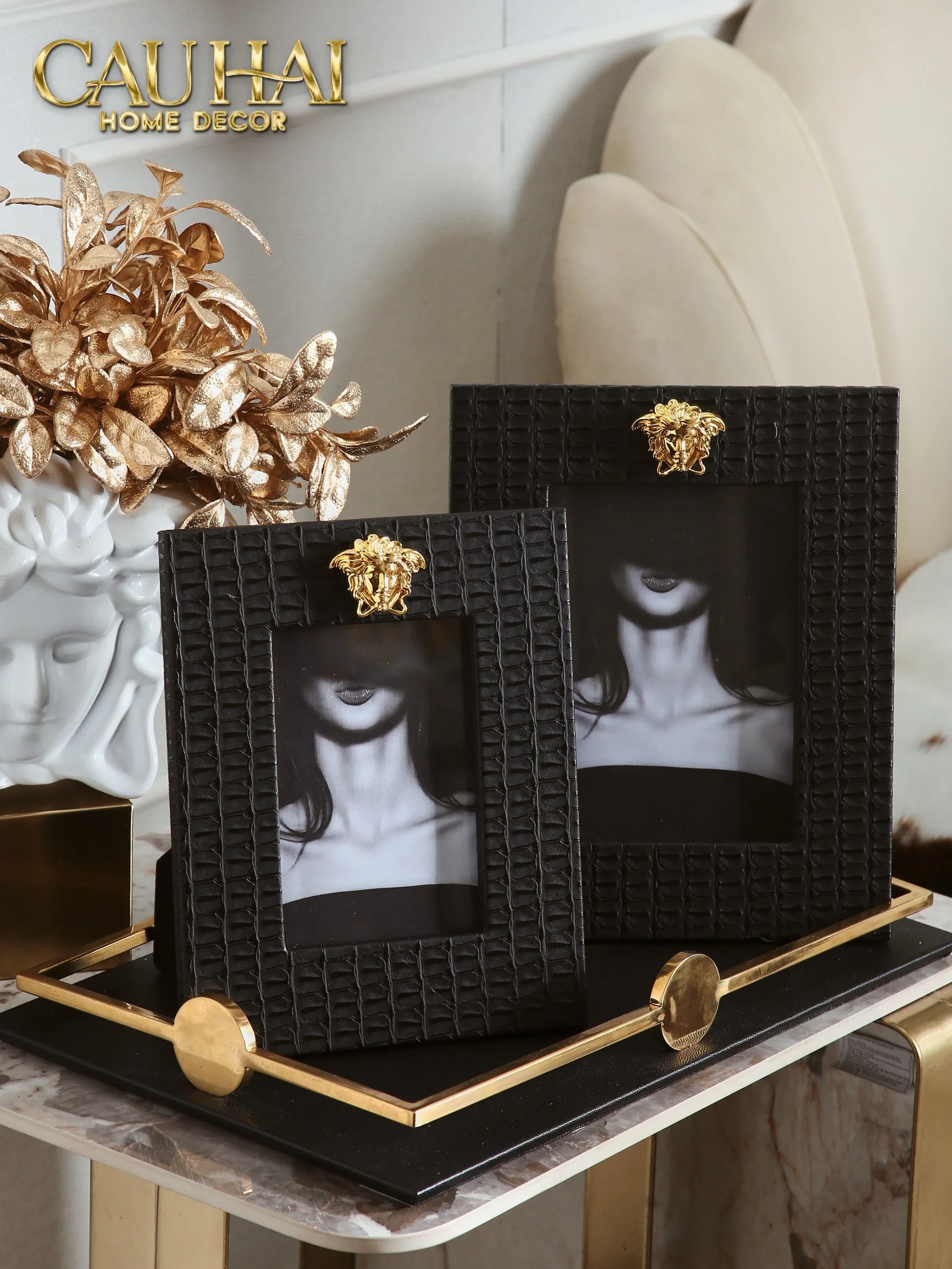 Maison Couture - Set 2 Khung Ảnh Da Lux Leather V Class Atélier Medusa Limitée 6" 7"-KHUNG ẢNH-CẬU HAI HOME DECOR
