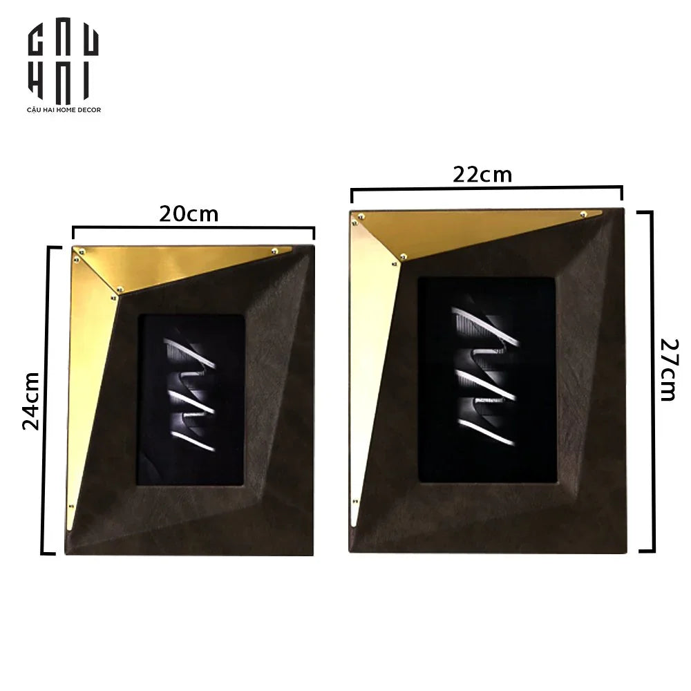 Maison Couture - Set 2 Khung Ảnh Da Savoir Faire Diamant Facetté Leather Frame-KHUNG ẢNH-CẬU HAI HOME DECOR