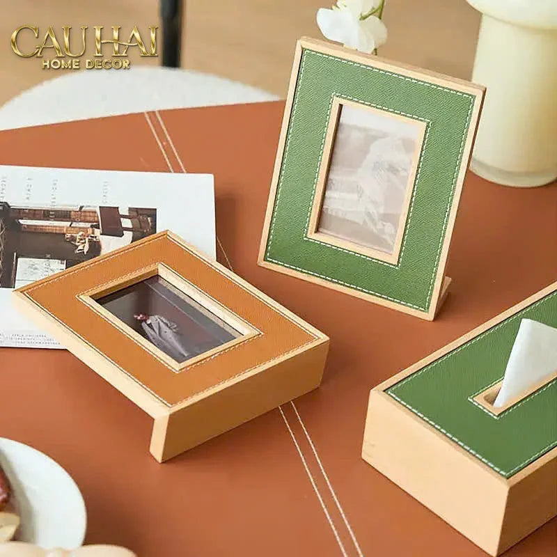 Maison Couture - Set 2 Khung Ảnh Gỗ Cadre Équestre en Cuir Cognac-KHUNG ẢNH-Đối tác tại Trung Quốc theo từng đơn đặt hàng-CẬU HAI HOME DECOR