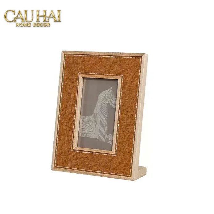 Maison Couture - Set 2 Khung Ảnh Gỗ Cadre Équestre en Cuir Cognac-KHUNG ẢNH-Đối tác tại Trung Quốc theo từng đơn đặt hàng-CẬU HAI HOME DECOR