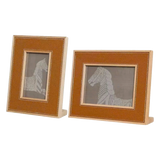 Maison Couture - Set 2 Khung Ảnh Gỗ Cadre Équestre en Cuir Cognac-KHUNG ẢNH-Đối tác tại Trung Quốc theo từng đơn đặt hàng-CẬU HAI HOME DECOR