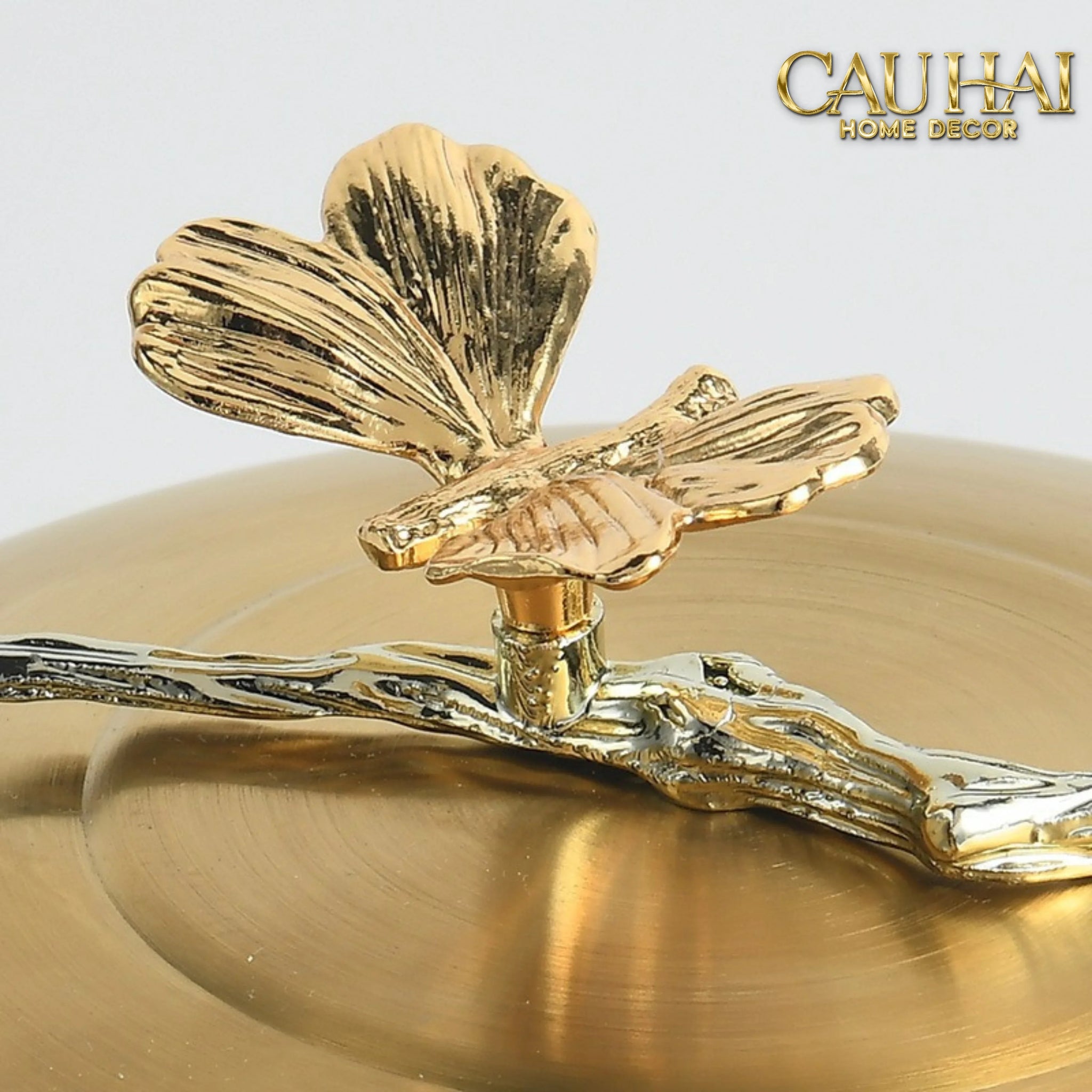 Maison Couture - Set 2 Lọ Kẹo / Trà Bằng Đồng - Brasson Lumière Papillon 15x10 12x9-Trang Trí Tết-CẬU HAI HOME DECOR