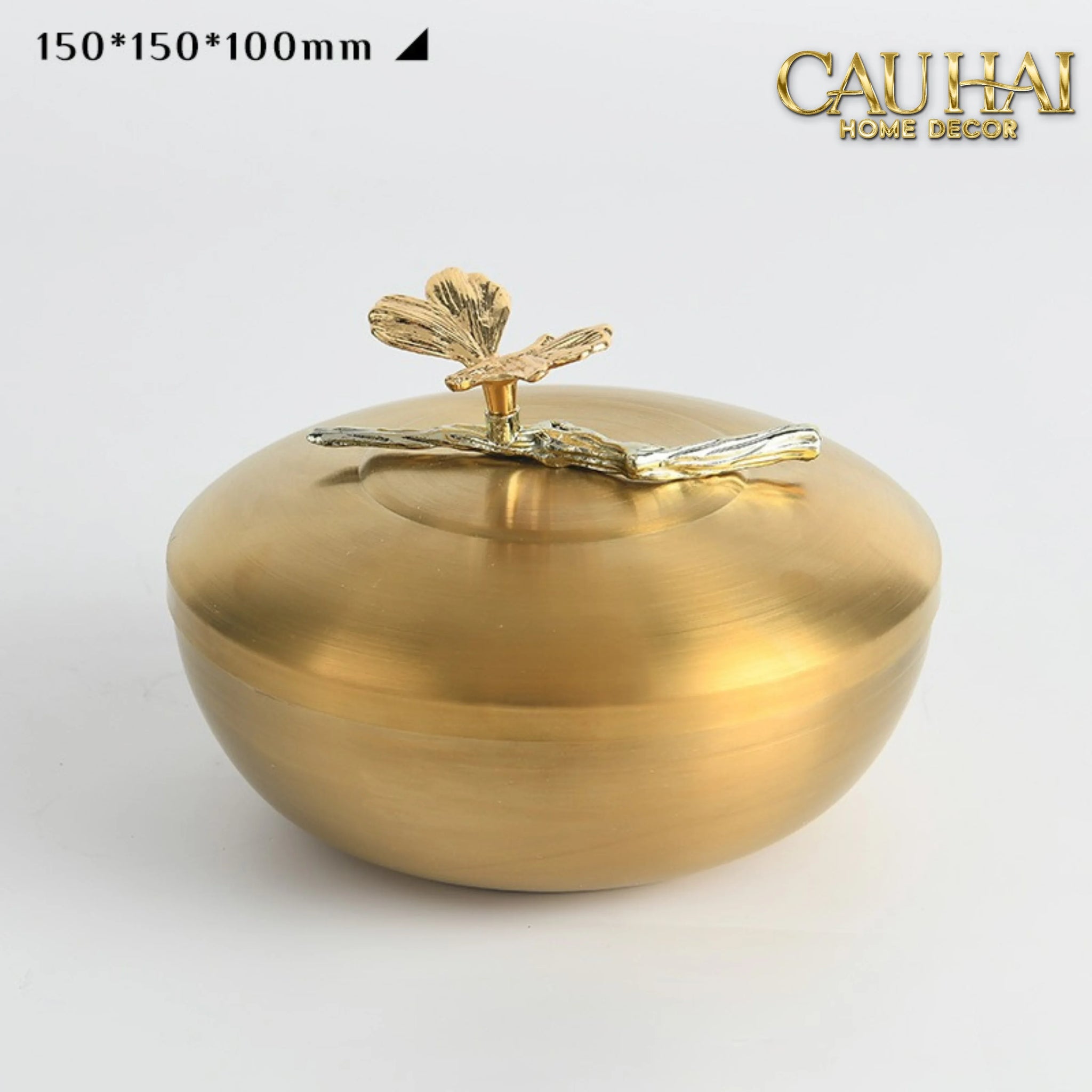 Maison Couture - Set 2 Lọ Kẹo / Trà Bằng Đồng - Brasson Lumière Papillon 15x10 12x9-Trang Trí Tết-CẬU HAI HOME DECOR