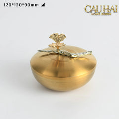 Maison Couture - Set 2 Lọ Kẹo / Trà Bằng Đồng - Brasson Lumière Papillon 15x10 12x9-Trang Trí Tết-CẬU HAI HOME DECOR