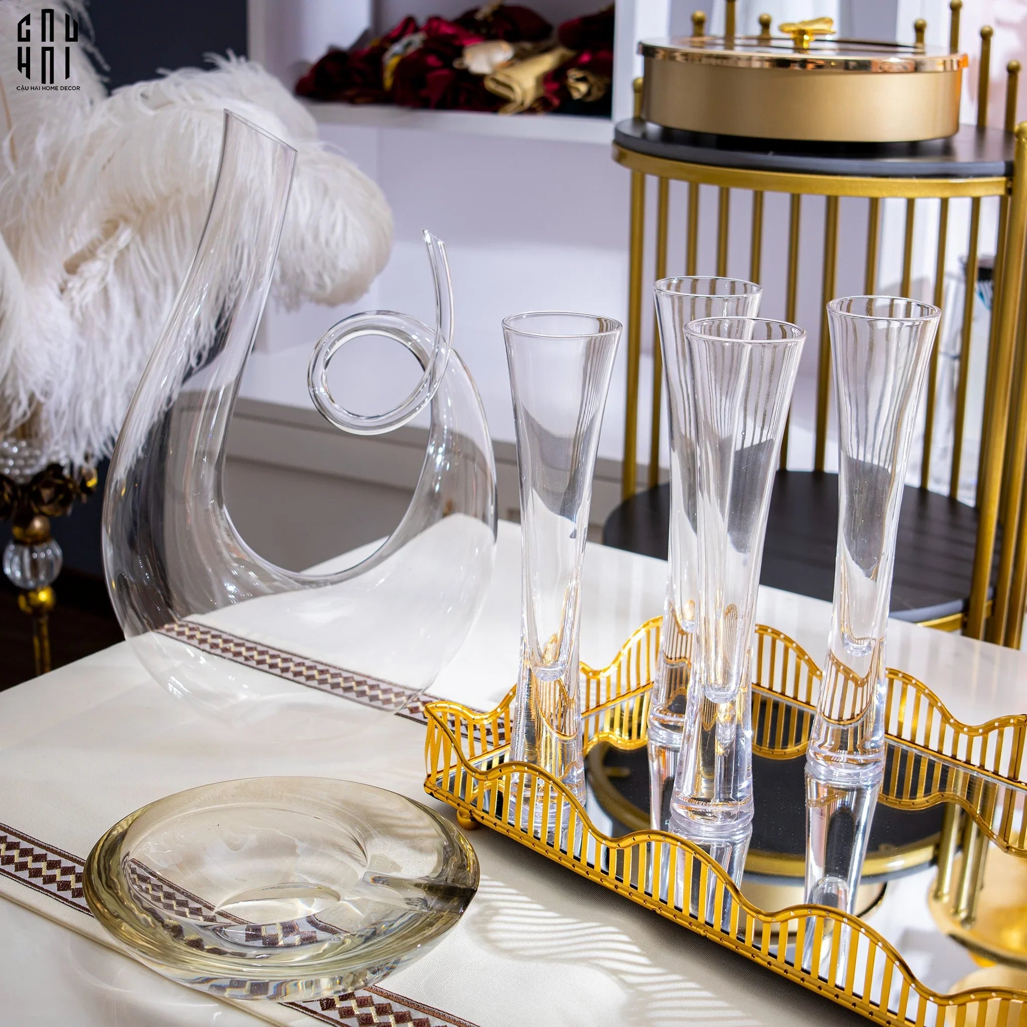 Maison Couture - Set 2 Ly Champagne Thuỷ Tinh Mint 150ml Cristalleries Glasses 190ml-LY THỦY TINH-CẬU HAI HOME DECOR