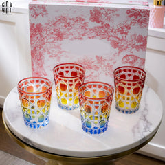 Maison Couture - Set 2 Ly Cocktail Thuỷ Tinh 7 Màu D'Or Diamant Facetté Lumière-LY THỦY TINH-CẬU HAI HOME DECOR