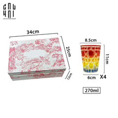 Maison Couture - Set 2 Ly Cocktail Thuỷ Tinh 7 Màu D'Or Diamant Facetté Lumière-LY THỦY TINH-CẬU HAI HOME DECOR
