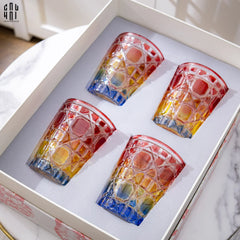 Maison Couture - Set 2 Ly Cocktail Thuỷ Tinh 7 Màu D'Or Diamant Facetté Lumière-LY THỦY TINH-CẬU HAI HOME DECOR