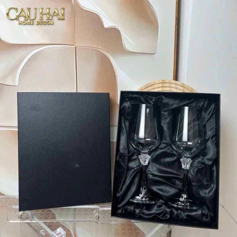 Maison Couture - Set 2 Ly Medusa Firma Lusso 476Ml Vino Rosso Glasses Full Box-CẬU HAI HOME DECOR