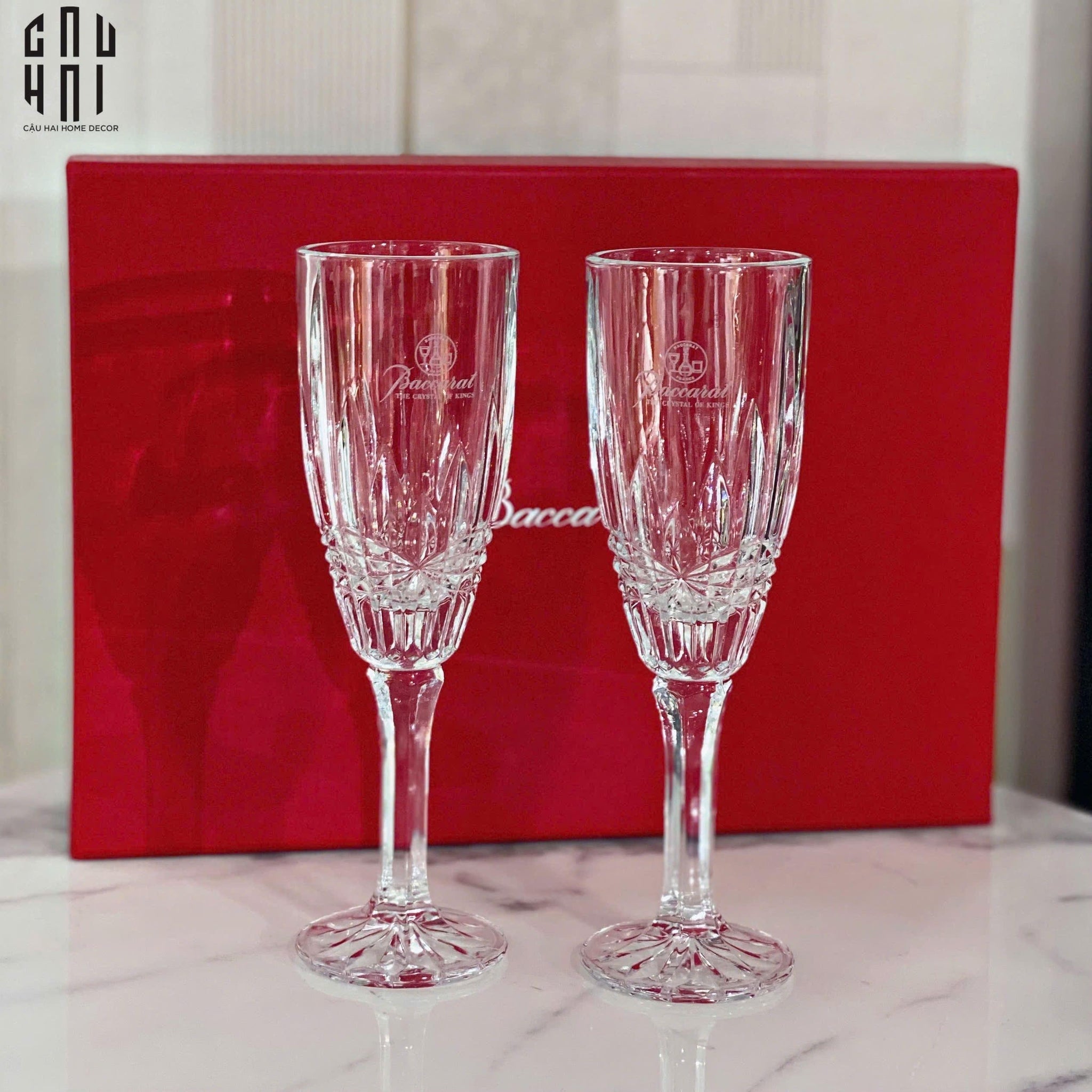 Maison Couture - Set 2 Ly Pha Lê Champagne Crown Cristalleries Allure Champagne Glasses 21.5x6.5 210ml-LY THỦY TINH-CẬU HAI HOME DECOR
