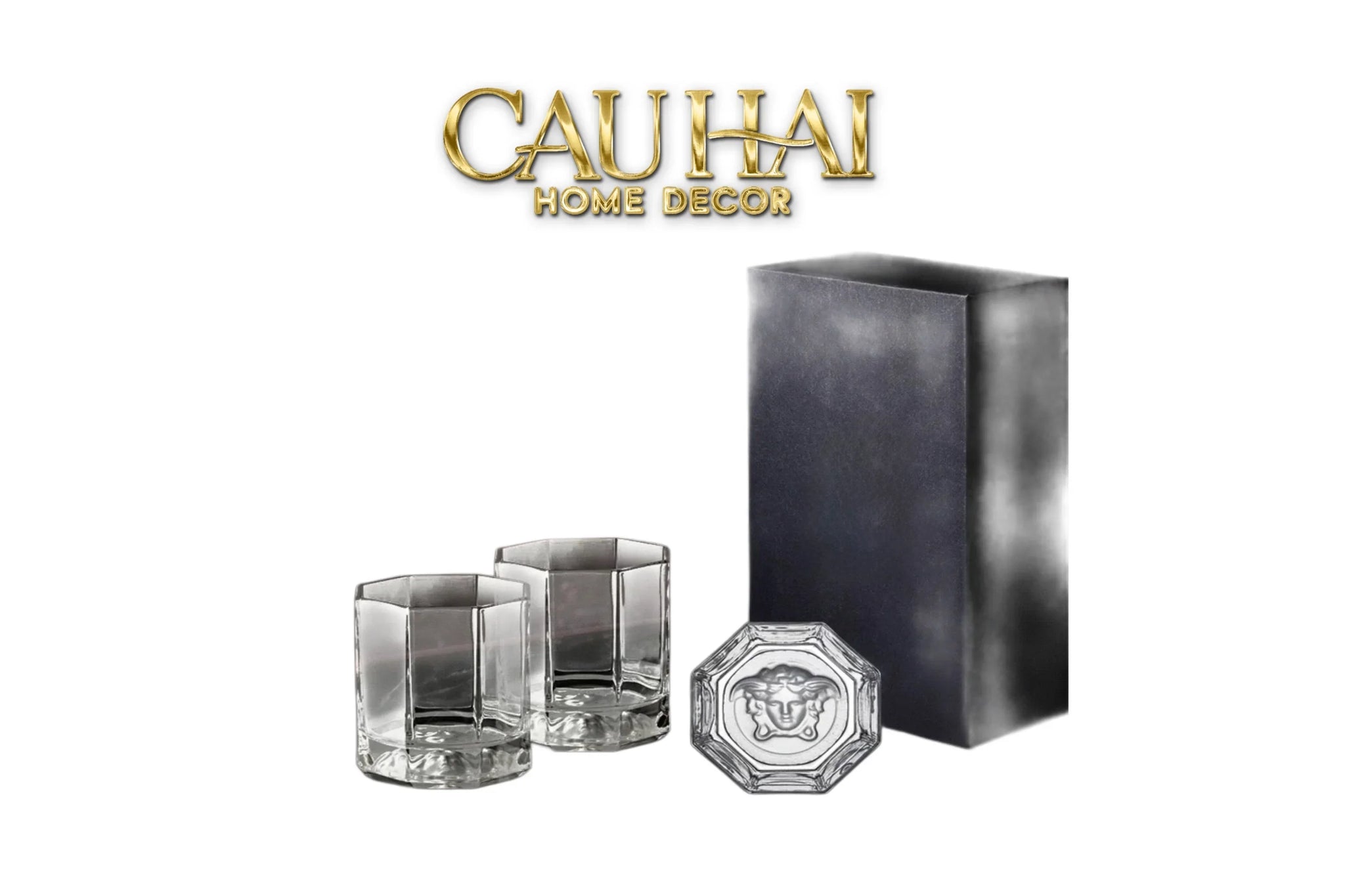 Maison Couture - Set 2 Ly Pha Lê Medusa V Class Cristalleries Facetté Rock Lowball Glasses 170ml-LY THỦY TINH-CẬU HAI HOME DECOR