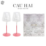 Maison Couture - Set 2 Ly Vang Màu Hồng Candy Jolie - Red Wine Glasses Set 2pcs-LY THỦY TINH-CẬU HAI HOME DECOR