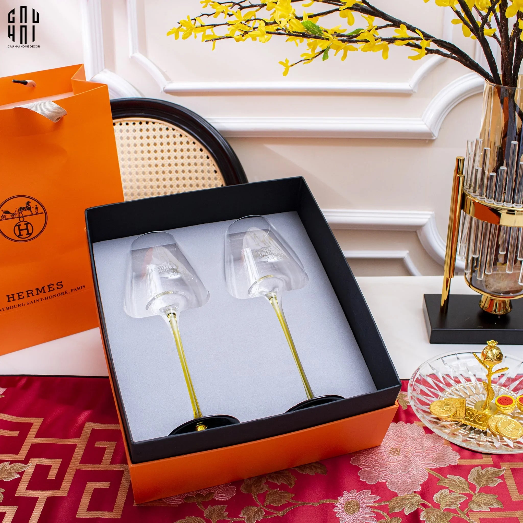 Maison Couture - Set 2 Ly Vang Thuỷ Tinh Privé Lumière Helion Wine Glasses 10x28 550ml-LY THỦY TINH-CẬU HAI HOME DECOR