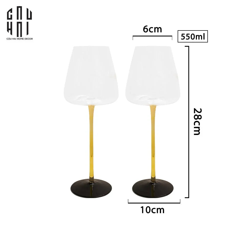 Maison Couture - Set 2 Ly Vang Thuỷ Tinh Privé Lumière Helion Wine Glasses 10x28 550ml-LY THỦY TINH-CẬU HAI HOME DECOR