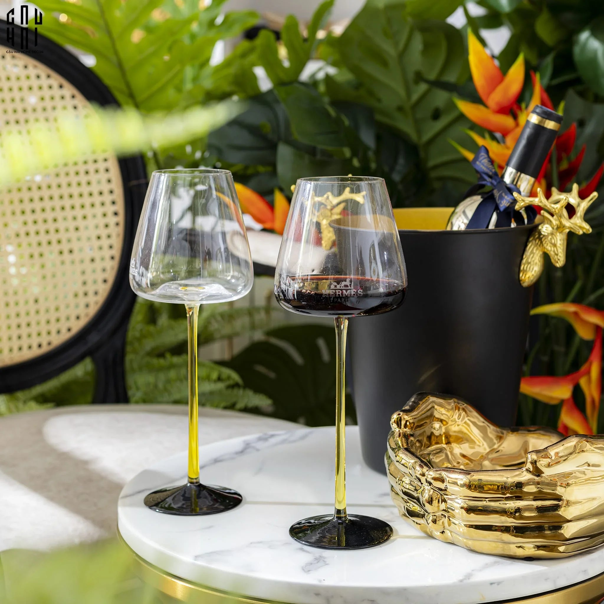 Maison Couture - Set 2 Ly Vang Thuỷ Tinh Privé Lumière Helion Wine Glasses 10x28 550ml-LY THỦY TINH-CẬU HAI HOME DECOR