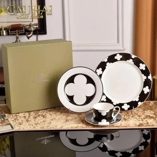 Maison Couture - Set 2 Tách Trà Château Clover Signature - L’Atelier Rayé Tasses & Soucoupes 4pcs-SET BÌNH TRÀ-CẬU HAI HOME DECOR