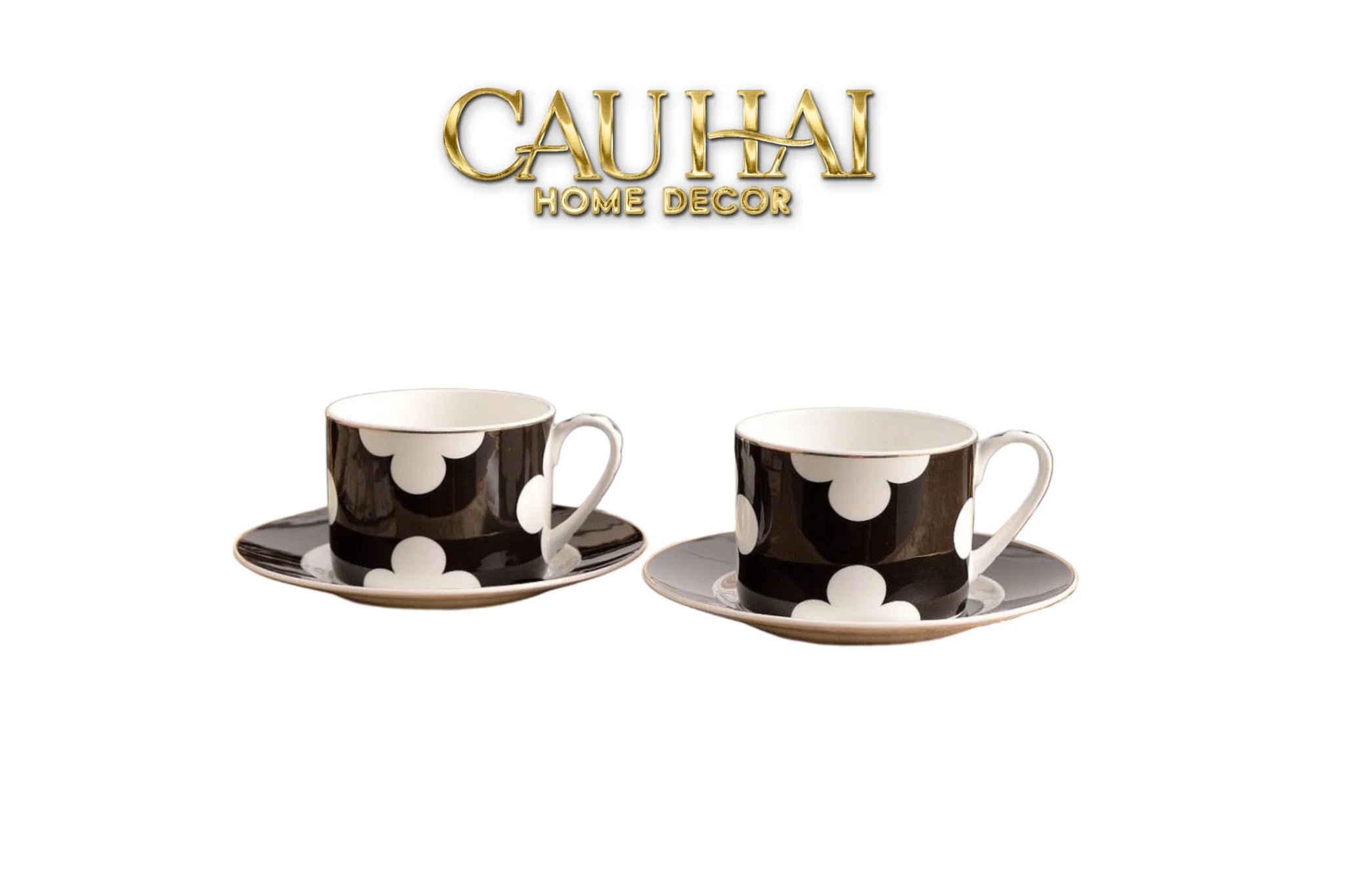 Maison Couture - Set 2 Tách Trà Château Clover Signature - L’Atelier Rayé Tasses & Soucoupes 4pcs-SET BÌNH TRÀ-CẬU HAI HOME DECOR