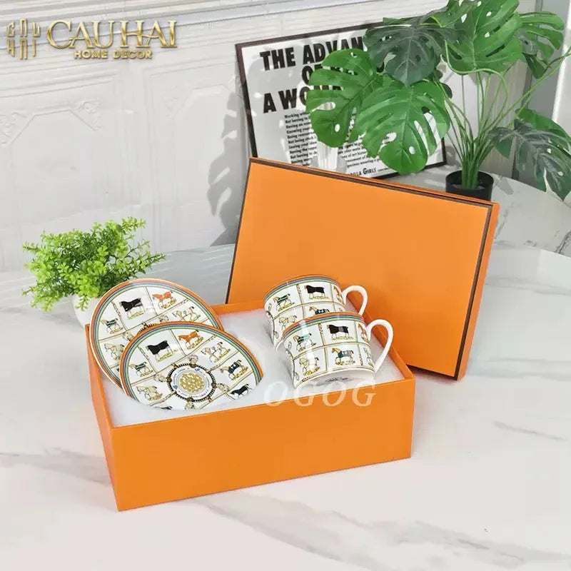 Maison Couture - Set 2 Tách Trà H Class Couvertures et Tenues Scarf Équestre-CẬU HAI HOME DECOR