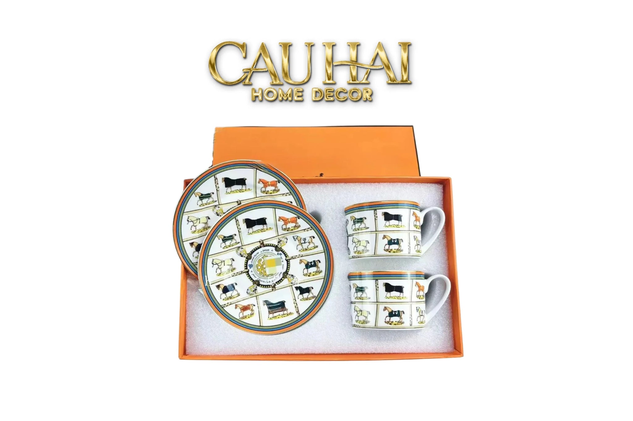 Maison Couture - Set 2 Tách Trà H Class Couvertures et Tenues Scarf Équestre-CẬU HAI HOME DECOR