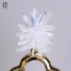 Maison Couture - Set 2 Tượng Hoa 4 Cánh Bằng Đồng Avalon Clover White Quartz 13x30-TƯỢNG TRANG TRÍ-CẬU HAI HOME DECOR