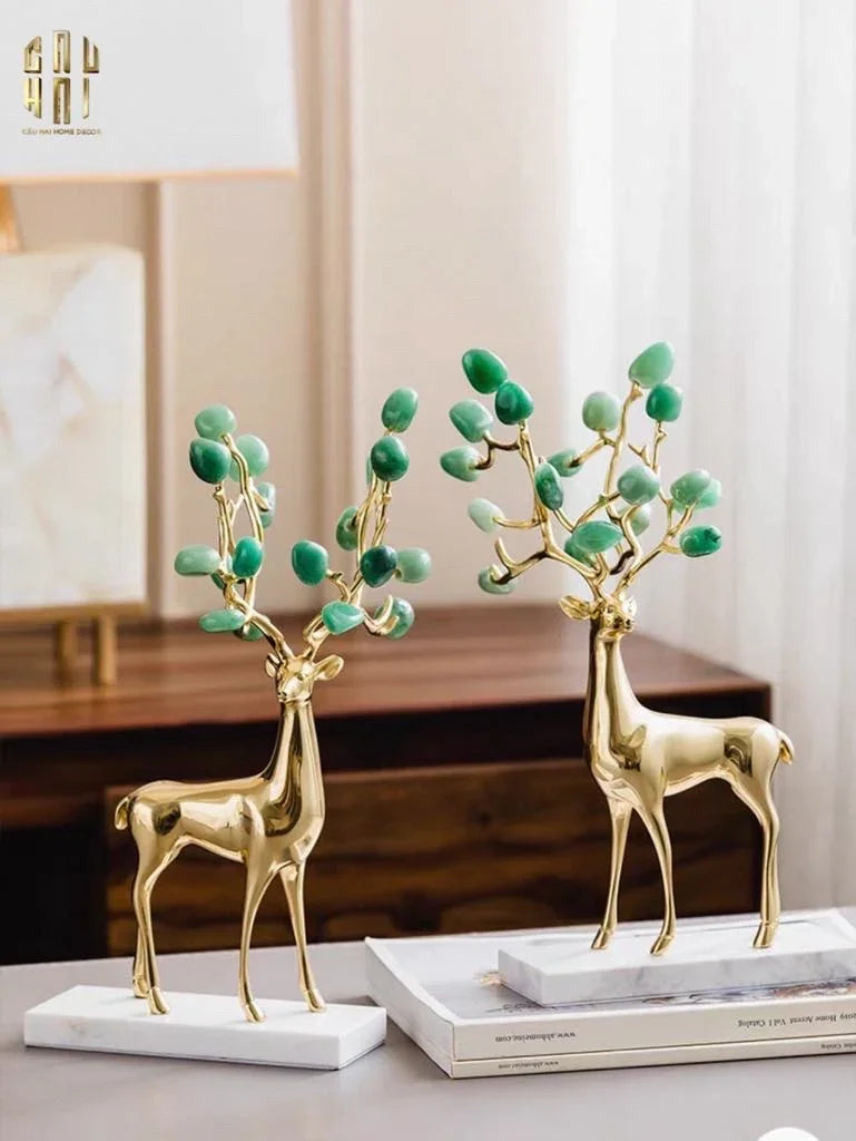 Maison Couture - Set 2 Tượng Hươu Đồng Omega Améthyste Les Sentinelles De La Forêt-TƯỢNG TRANG TRÍ-CẬU HAI HOME DECOR