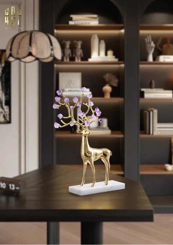 Maison Couture - Set 2 Tượng Hươu Đồng Omega Améthyste Les Sentinelles De La Forêt-TƯỢNG TRANG TRÍ-CẬU HAI HOME DECOR