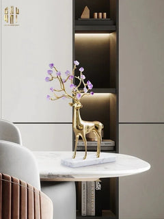 Maison Couture - Set 2 Tượng Hươu Đồng Omega Améthyste Les Sentinelles De La Forêt-TƯỢNG TRANG TRÍ-CẬU HAI HOME DECOR