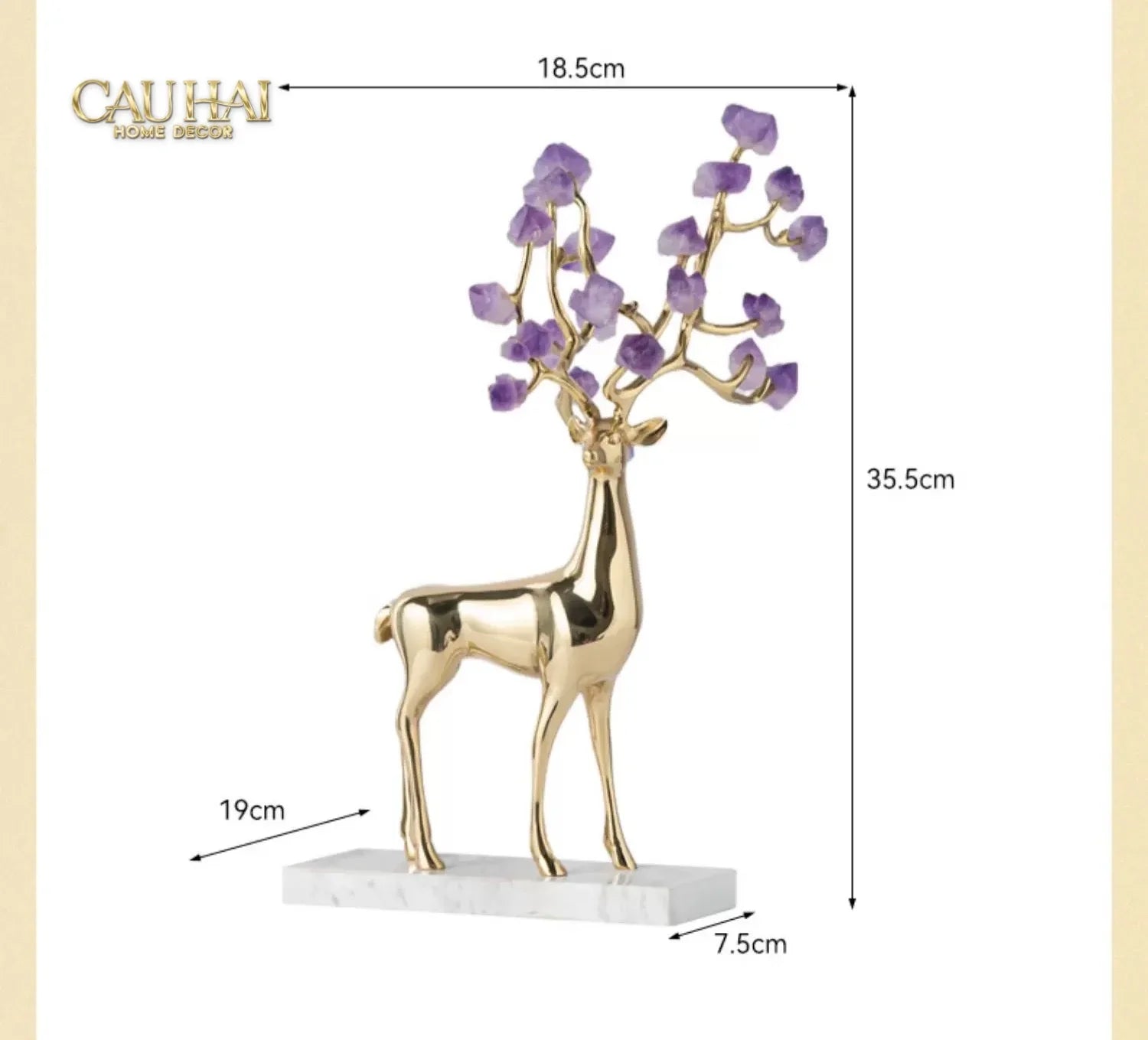 Maison Couture - Set 2 Tượng Hươu Đồng Omega Améthyste Les Sentinelles De La Forêt-TƯỢNG TRANG TRÍ-CẬU HAI HOME DECOR