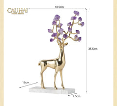Maison Couture - Set 2 Tượng Hươu Đồng Omega Améthyste Les Sentinelles De La Forêt-TƯỢNG TRANG TRÍ-CẬU HAI HOME DECOR
