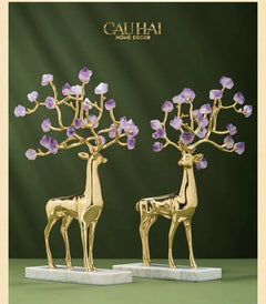 Maison Couture - Set 2 Tượng Hươu Đồng Omega Améthyste Les Sentinelles De La Forêt-TƯỢNG TRANG TRÍ-CẬU HAI HOME DECOR