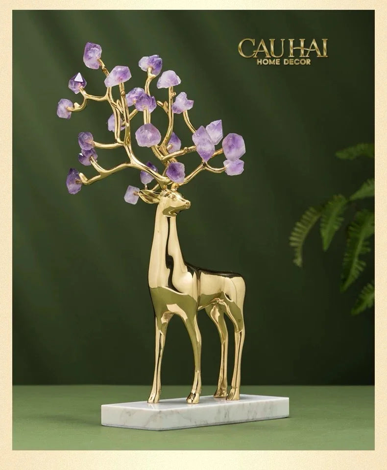 Maison Couture - Set 2 Tượng Hươu Đồng Omega Améthyste Les Sentinelles De La Forêt-TƯỢNG TRANG TRÍ-CẬU HAI HOME DECOR