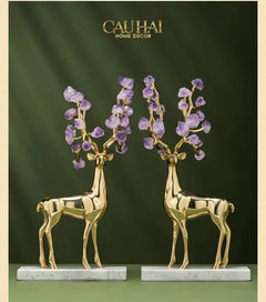 Maison Couture - Set 2 Tượng Hươu Đồng Omega Améthyste Les Sentinelles De La Forêt-TƯỢNG TRANG TRÍ-CẬU HAI HOME DECOR